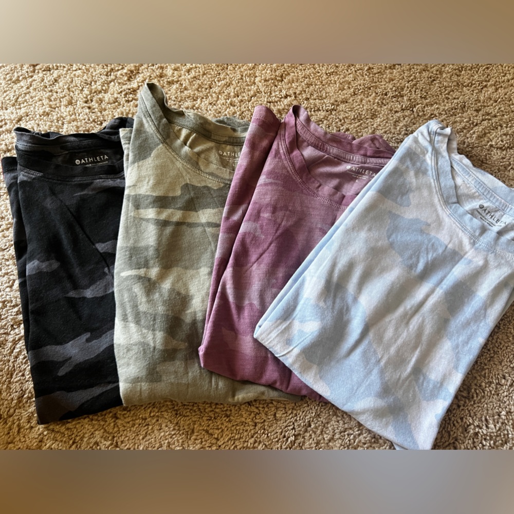 Athleta camouflage tee bundle (4)